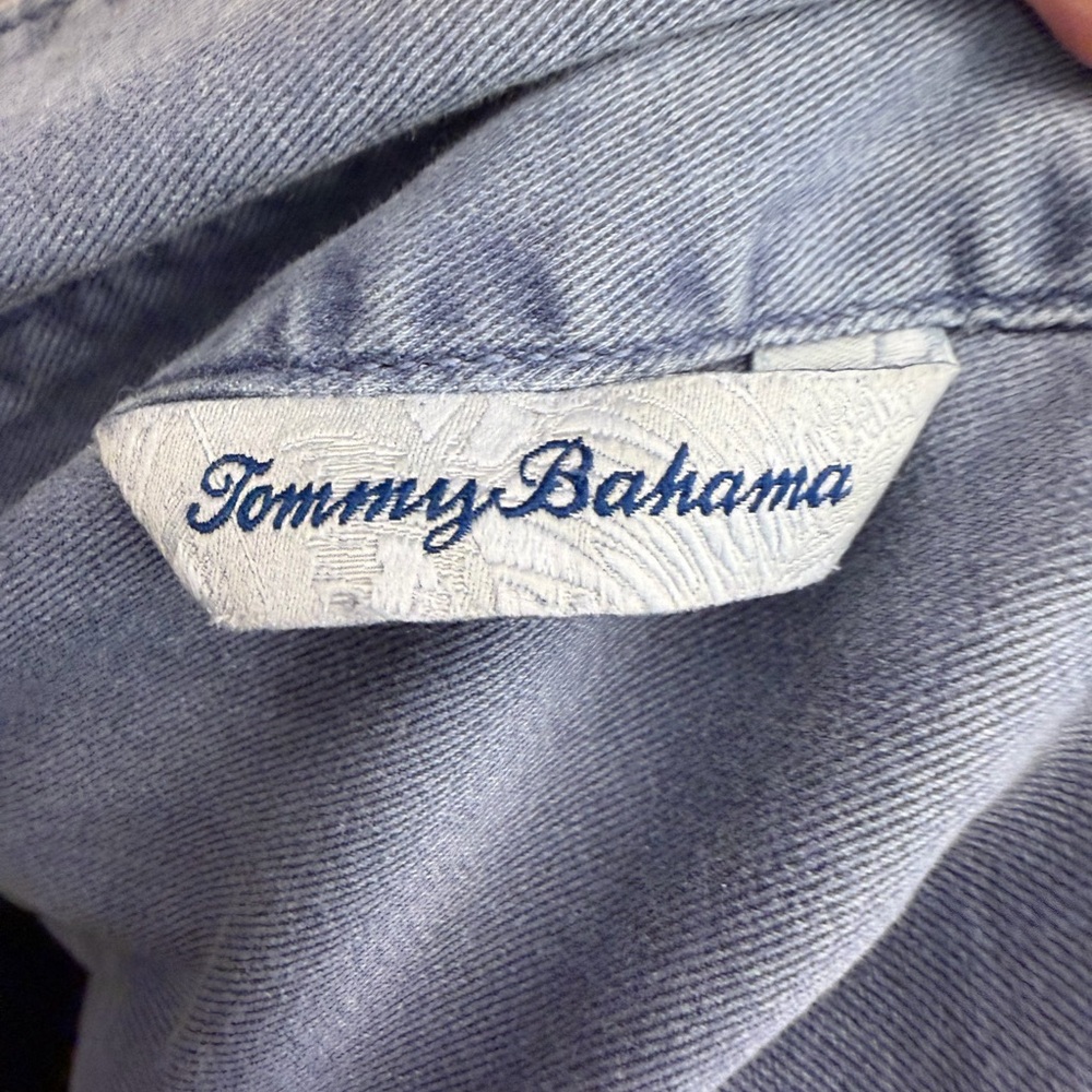 tommy bahama chambray light denim look button down shirt xxl - Picture 7 of 9